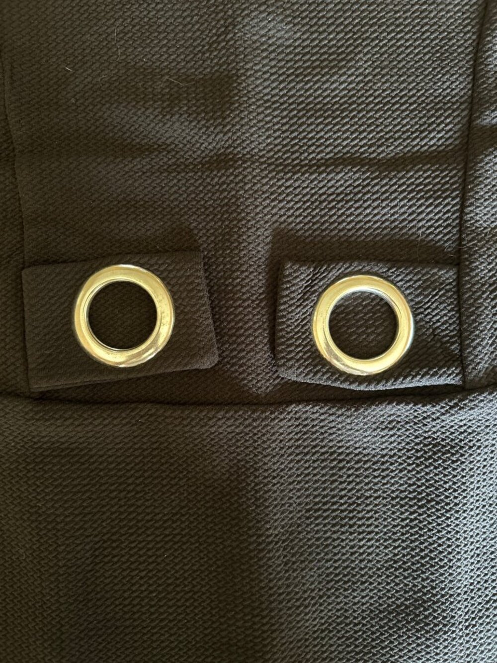Romeo + Juliet Couture Black Textured Sleeveless Bodycon Dress M Gold Grommet - Picture 7 of 11